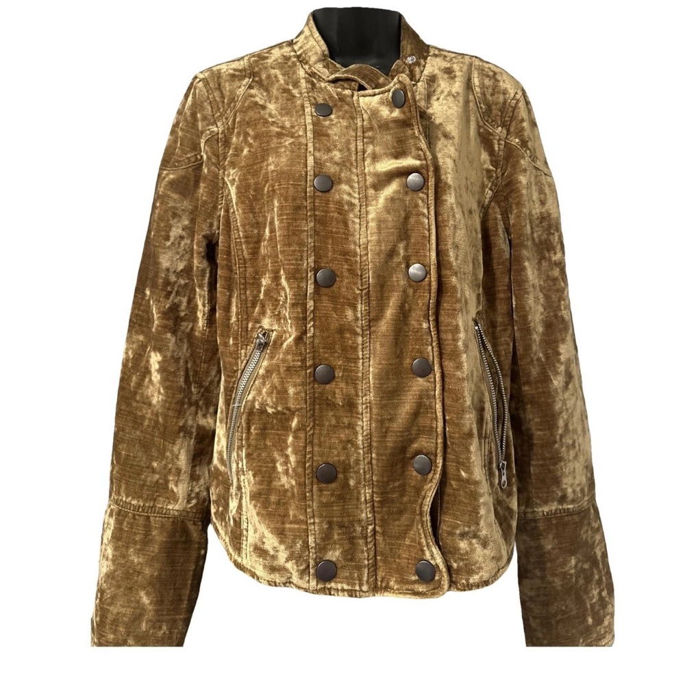 We The Free Gold Velvet Utility Jacket